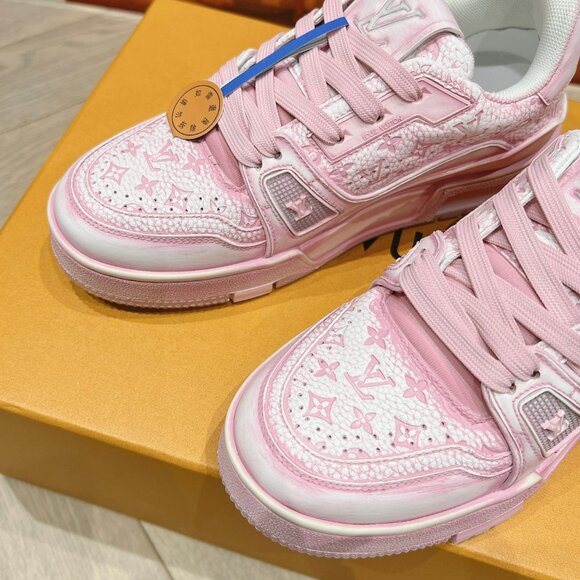 Louis Vuitton Pink And White Low-Top Sneakers - Picture 6 of 9